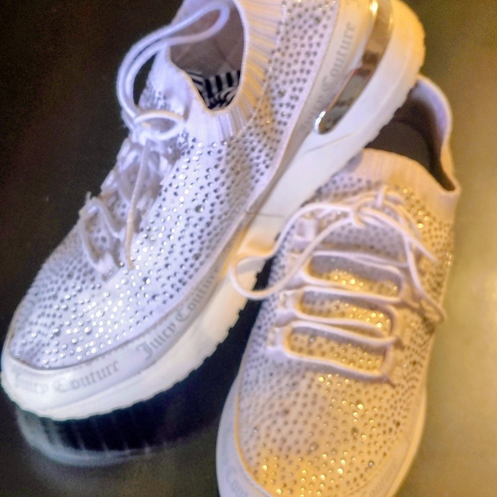 Juicy Couture White Rhinestone Sneakers